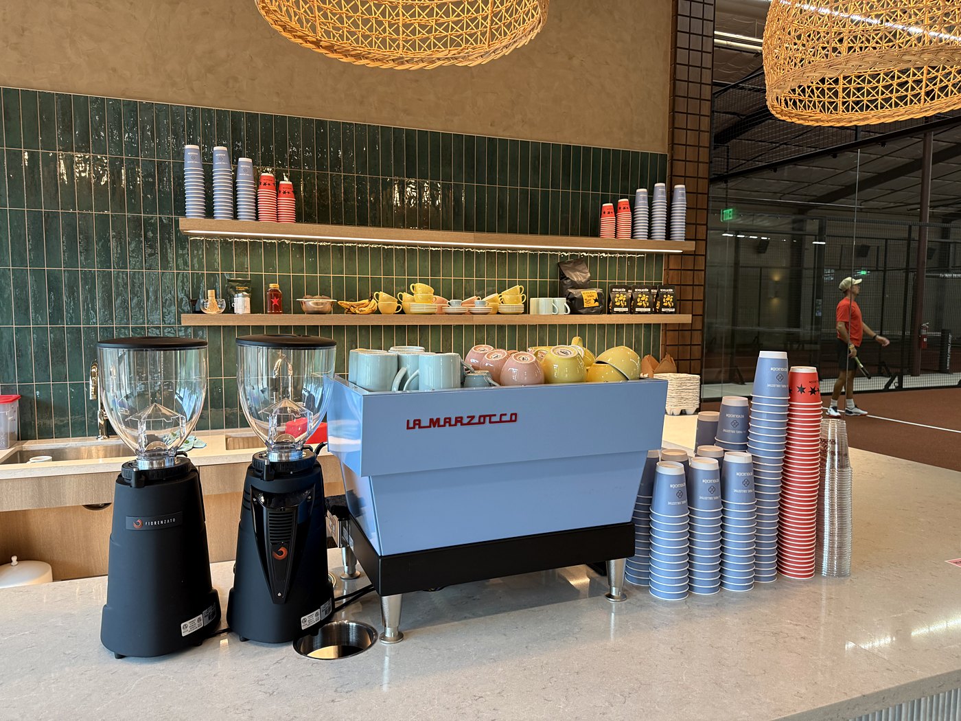 The La Marzocco espresso machine at the café