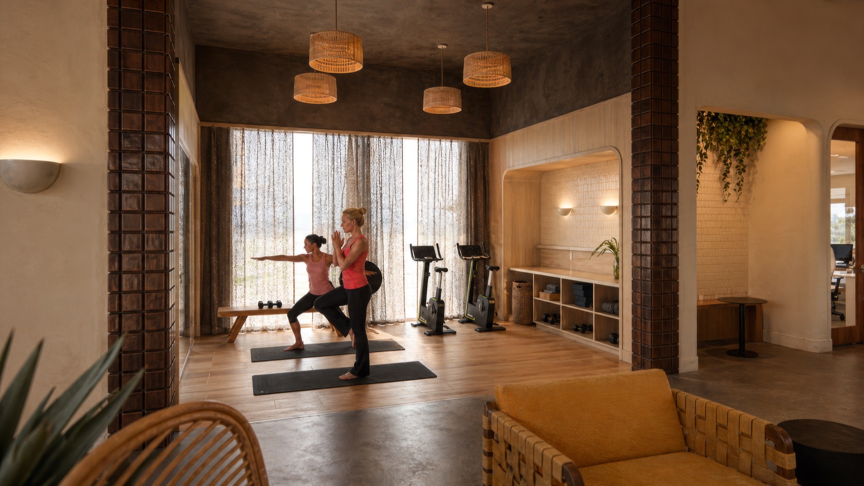 Guests in the fitness room