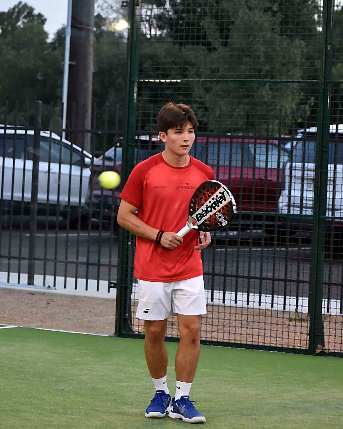 Stephan, padel coach in Austin, on court